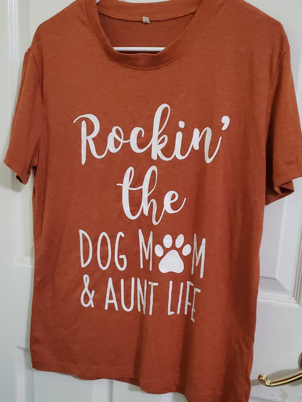 Dog Mom & Aunt Life  Rust Graphic Short Sleeve Tee M